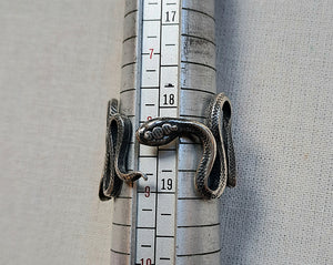 SERPENT adjustable snake ring in sterling silver