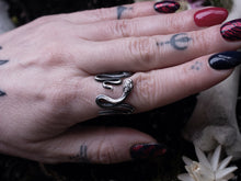 Load image into Gallery viewer, SERPENT adjustable snake ring in sterling silver