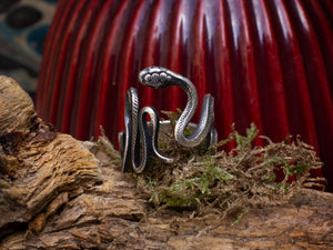 SERPENT adjustable snake ring in sterling silver