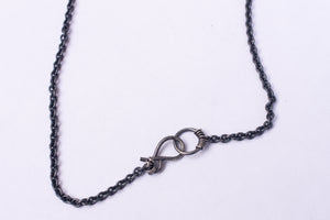 SERPENT snake necklace in recycled sterling silver with rosecut onyx or rainbow moonstone