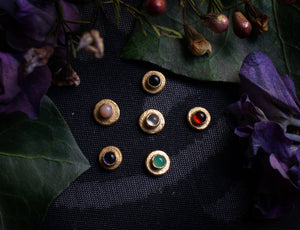 GOLDPLATED STERLING SILVER AND GEMSTONE LABRET