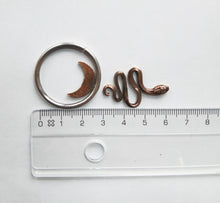 Load image into Gallery viewer, SERPENT and MOON Sterling Silver Weights with Bronze Charms