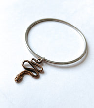 Load image into Gallery viewer, SERPENT Handmade Sterling Silver &amp; Bronze Snake Bangle