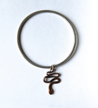 Load image into Gallery viewer, SERPENT Handmade Sterling Silver &amp; Bronze Snake Bangle