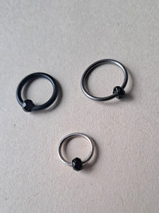 Black agat piercing ring