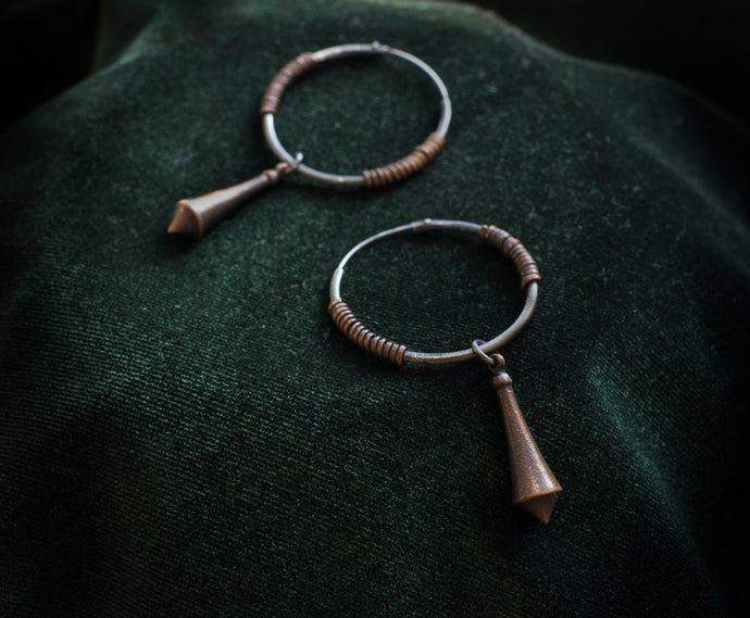 PENDULUM COPPER EARRING