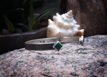 Load image into Gallery viewer, SNAKESKIN STERLING SILVER BRACELET WITH MALACHITE