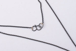 SERPENT necklace in silver with oxidized silver chain