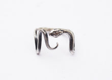 Load image into Gallery viewer, SERPENT Adjustable snake ring in sterling silver