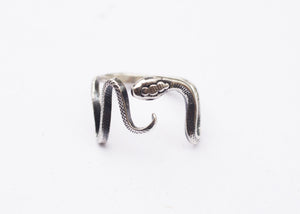 SERPENT Adjustable snake ring in sterling silver