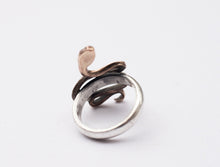 Load image into Gallery viewer, SERPENT snake ring in sterling silver and bronze