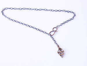 JAVELIN anklet in bronze and sterling silver