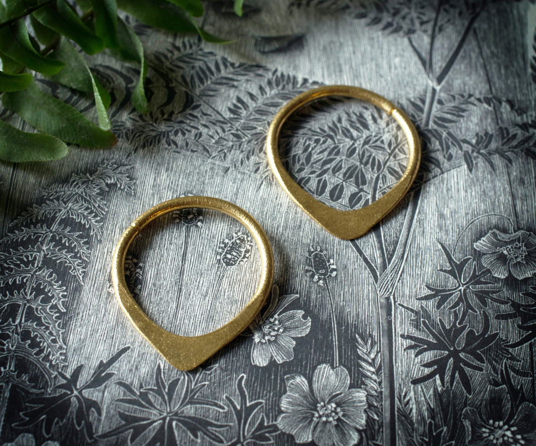 STHENO GOLD PLATED BRASS HOOPS