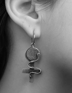 Goddess earring in sterling silver