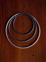 Load image into Gallery viewer, MEDIUM SIZED SILVER HOOPS