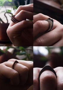 SILVER OR COPPER STACK RING