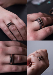 SILVER OR COPPER STACK RING
