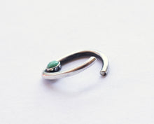 Load image into Gallery viewer, ONYX MOONSTONE TIBETAN TURQUOISE PIERCING RING
