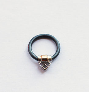SILVER AND ROSE GOLD PIERCING RING