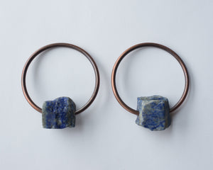 LAPIS LAZULI AND COPPER EAR WEIGHTS
