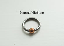 Load image into Gallery viewer, PIERCING RING WITH COPPER OR BRASS BALL