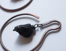 Load image into Gallery viewer, SMOKY QUARTZ AND COPPER DANGLE EARWEIGHTS