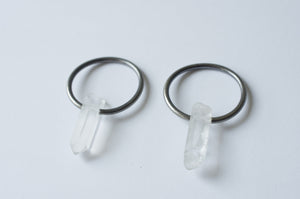 ROCKCRYSTAL AND SILVER EAR WEIGHTS