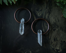 Load image into Gallery viewer, ROCK CRYSTAL AND COPPER HOOPS