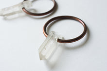 Load image into Gallery viewer, ROCK CRYSTAL AND COPPER HOOPS