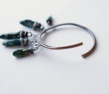 Load image into Gallery viewer, COPPER EAR WEIGHTS WITH WIRE WRAPPED TURQUISE BEADS