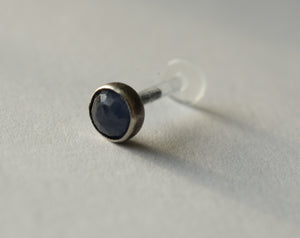 SILVER AND SAPPHIRE LABRET