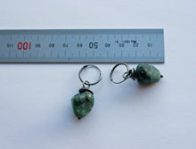 Load image into Gallery viewer, RAW EMEREALD EARRINGS