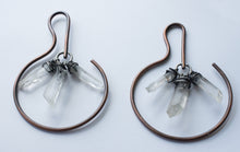 Load image into Gallery viewer, CRYSTAL QUARTZ  AND COPPER EARWEIGHTS
