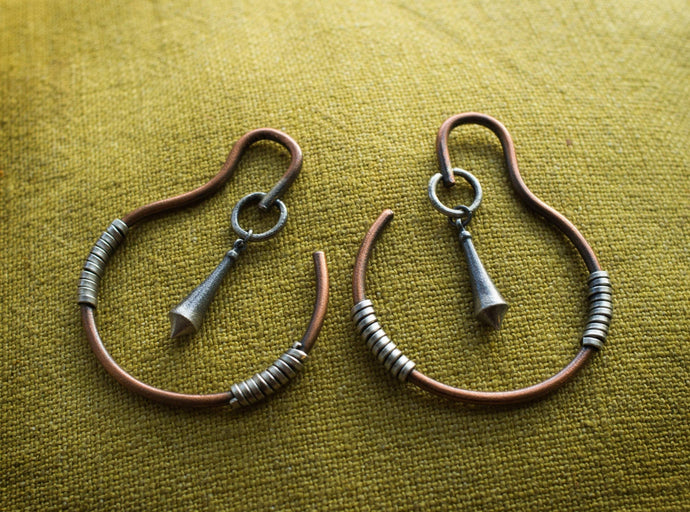 COPPER AND STERLING SILVER EAR WEIGHTS