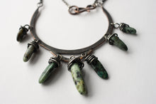 Load image into Gallery viewer, TURQUOISE AND OXIDIZED COPPER NECKLACE