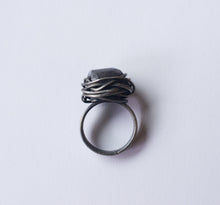Load image into Gallery viewer, SILVER AND LABRADORITE WIRE WRAPPED RING