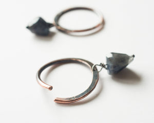 COPPER EAR WEIGHTS WITH LABRADORITE
