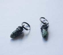 Load image into Gallery viewer, TURQUOISE WIRE WRAPPED EARRINGS