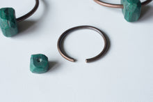 Load image into Gallery viewer, MALACHITE AND COPPER HOOP EAR WEIGHTS
