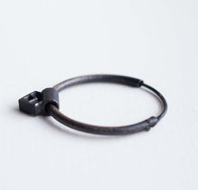 Load image into Gallery viewer, OXIDIZED SILVER HOOP EARRINGS