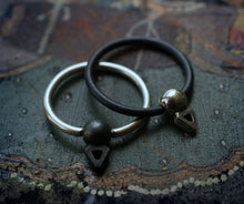 Load image into Gallery viewer, RAVEN BLACK NIOBIUM AND SILVER PIERCING